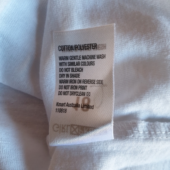 Kmart Girl Express AU-18 White Print ShortSleeve Tee Shirt Top NWOT - Picture 9 of 10